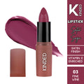 KINDED Satin Saga Bullet Creamy Lipstick With Satin Finish & Vitamin E - 03 Fine Wine | Grocsy