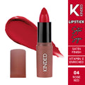 KINDED Satin Saga Bullet Creamy Lipstick With Satin Finish & Vitamin E - 04 Rose Red | Grocsy