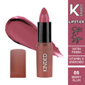 KINDED Satin Saga Bullet Creamy Lipstick With Satin Finish & Vitamin E - 05 Berry Plum | Grocsy
