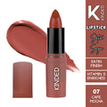 KINDED Satin Saga Bullet Creamy Lipstick With Satin Finish & Vitamin E - 07 Cafe Mocha | Grocsy