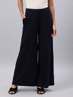 Souchii Women Blue Knitted Palazzos | Grocsy