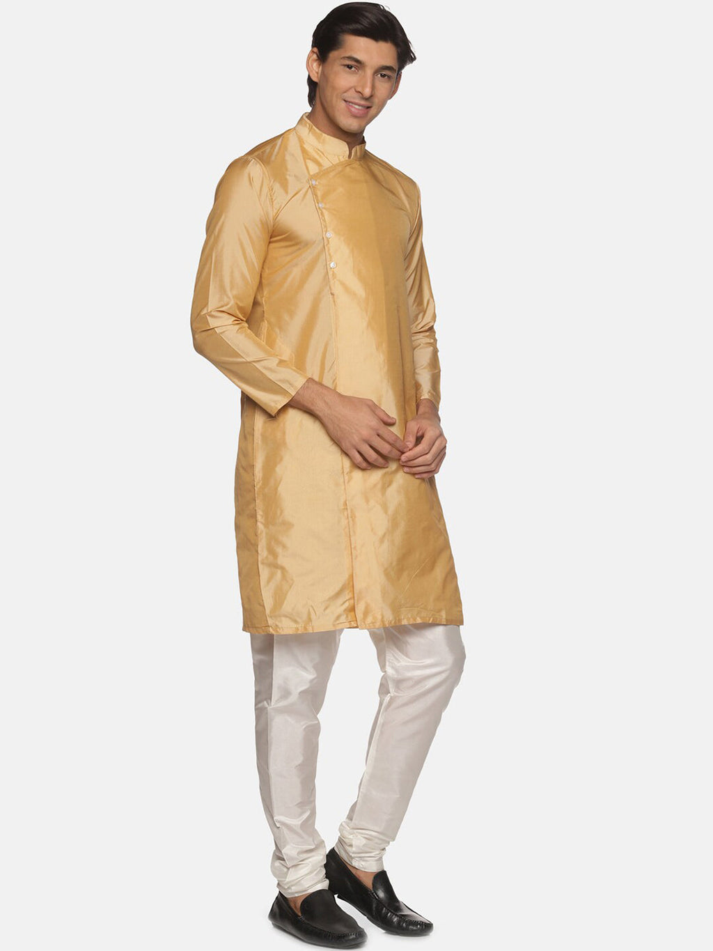 Sethukrishna Men Beige Kurta with Pyjamas | Grocsy