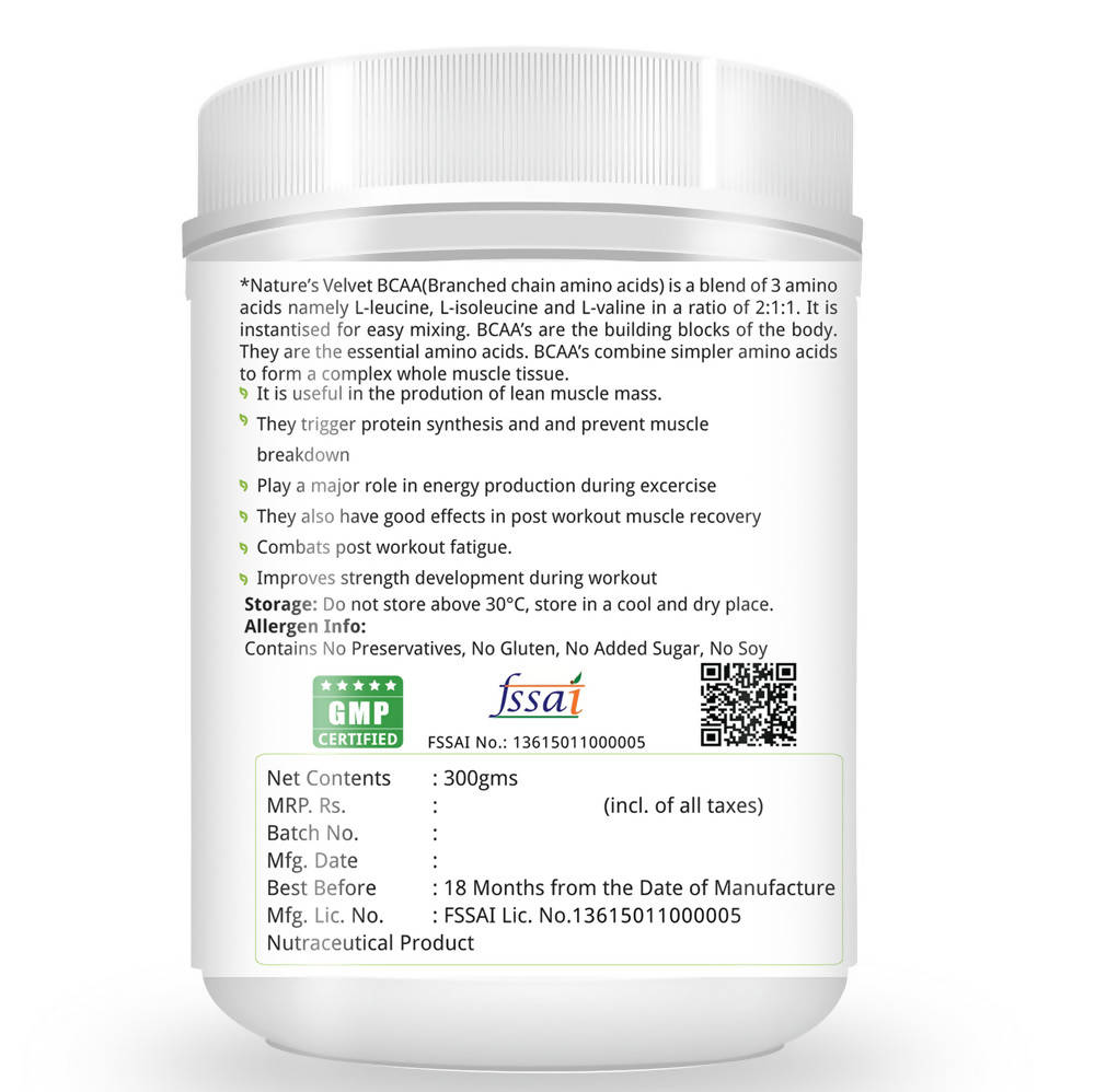 Nature's Velvet BCAA L-Leucine, L-Valine, L-Isoleucine Powder | Grocsy