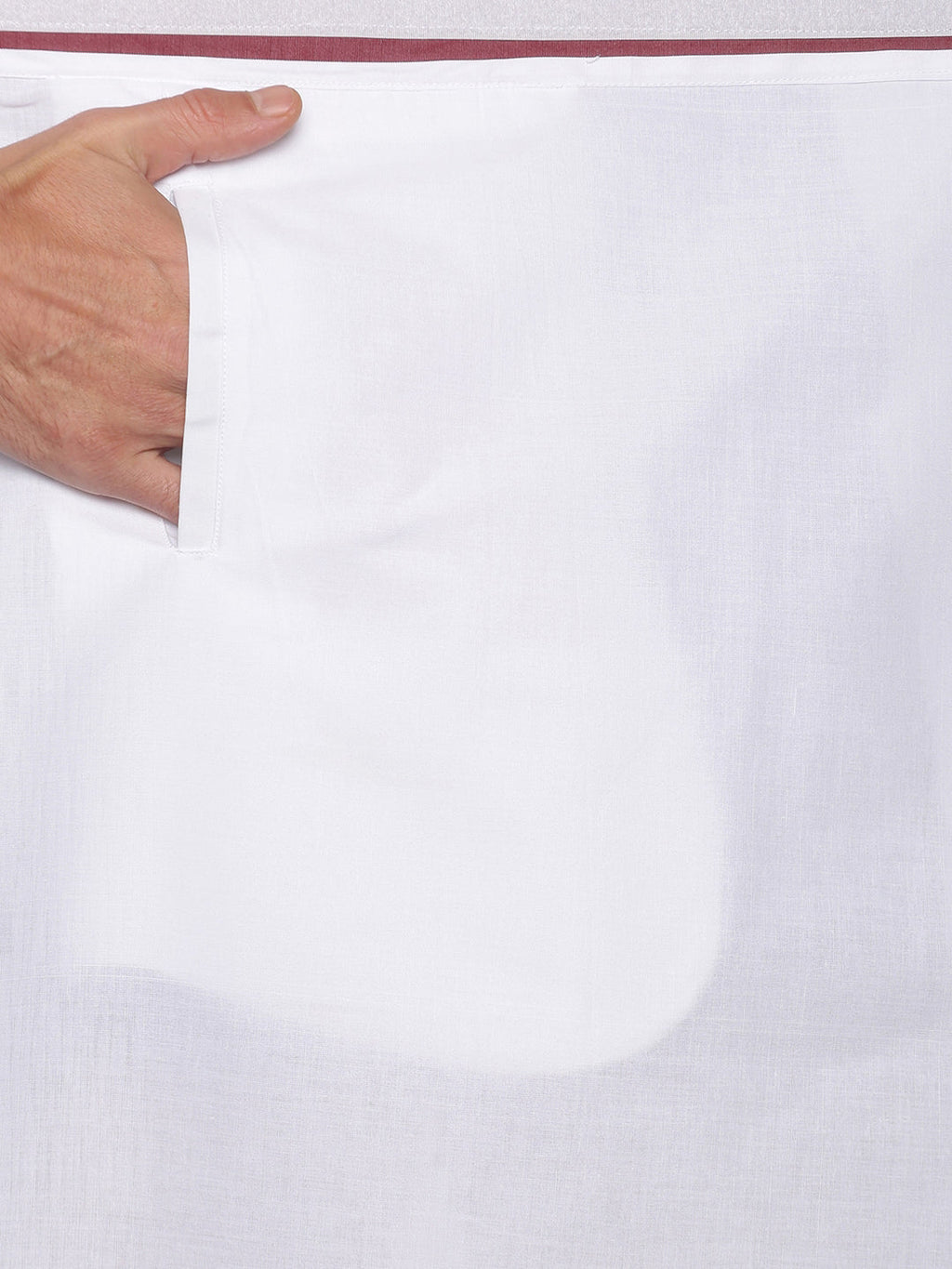 Sethukrishna Mens White Solid Cotton Readymade Dhoti | Grocsy