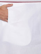 Sethukrishna Mens White Solid Cotton Readymade Dhoti | Grocsy