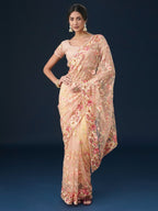 kasee Floral Embroidered Saree | Grocsy