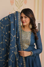 Joban Fashion Rama Georgette Sequence Embroidery Work Kurta Set | Grocsy