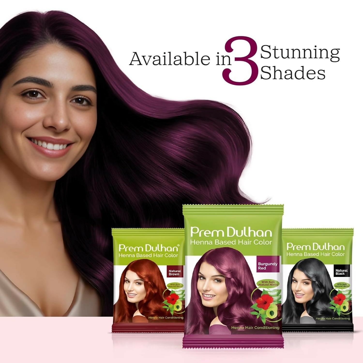 Prem Dulhan Burgundy Red Henna Based Hair Color | Grocsy