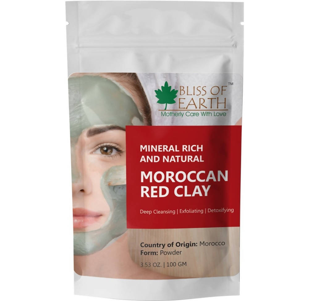 Bliss of Earth Mineral Rich And Natural Moroccan Red Clay | Grocsy