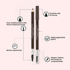 Miss Claire Waterproof Eyebrow Pencil With Mascara Brush - 02 Dark Brown | Grocsy