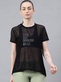 MKH Typography Printed Round Neck Short Sleeves Dri-FIT Relaxed Fit T-shirt | Grocsy