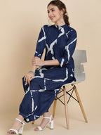 Sangria Women Navy Blue Pure Cotton Kurta with Salwar | Grocsy