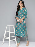 HERE&NOW Floral Printed Regular Kurta with Palazzos | Grocsy