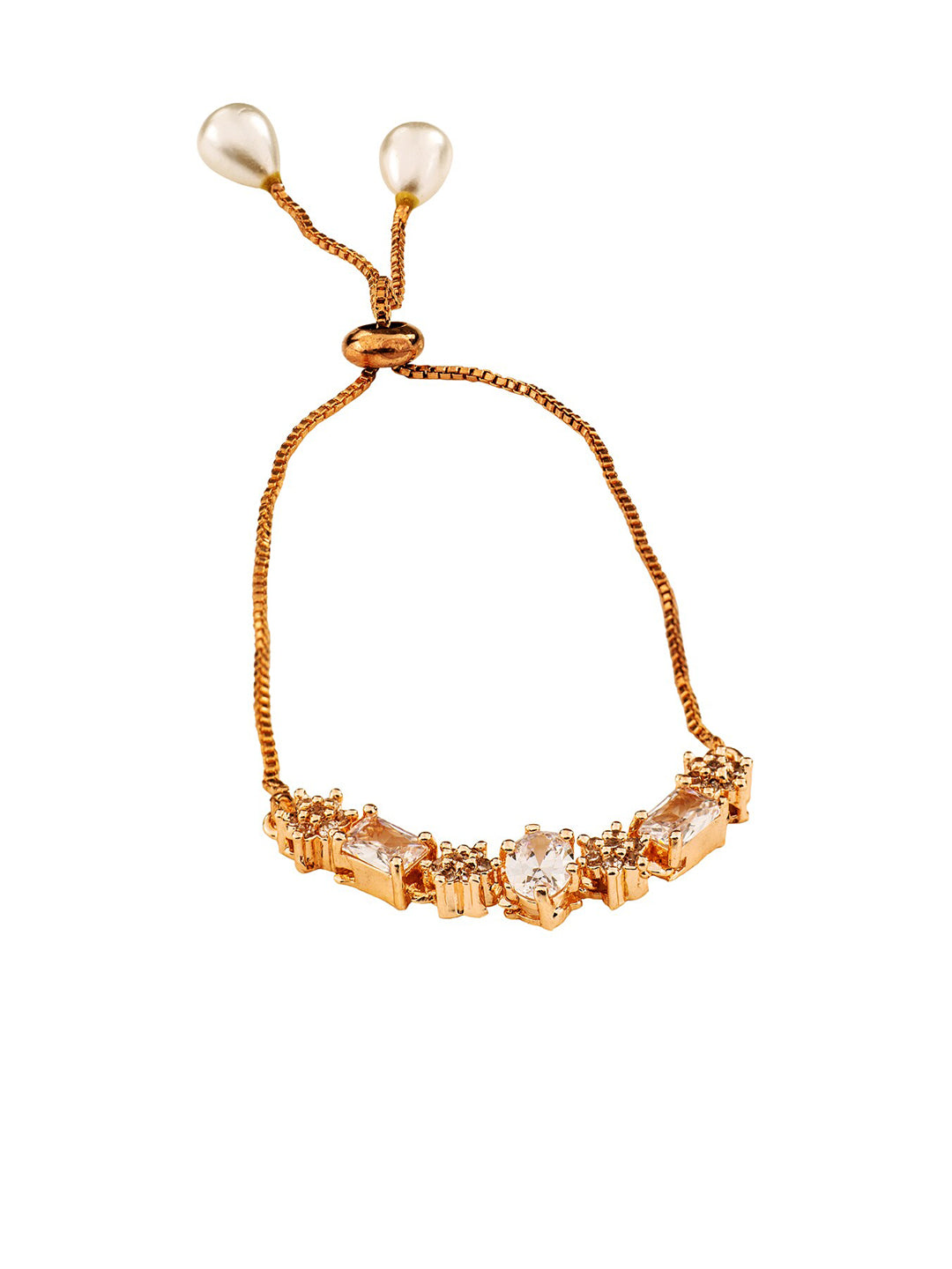 Saraf RS Jewellery Rose Gold-Polished AD Studded Designer Jewellery Set | Grocsy