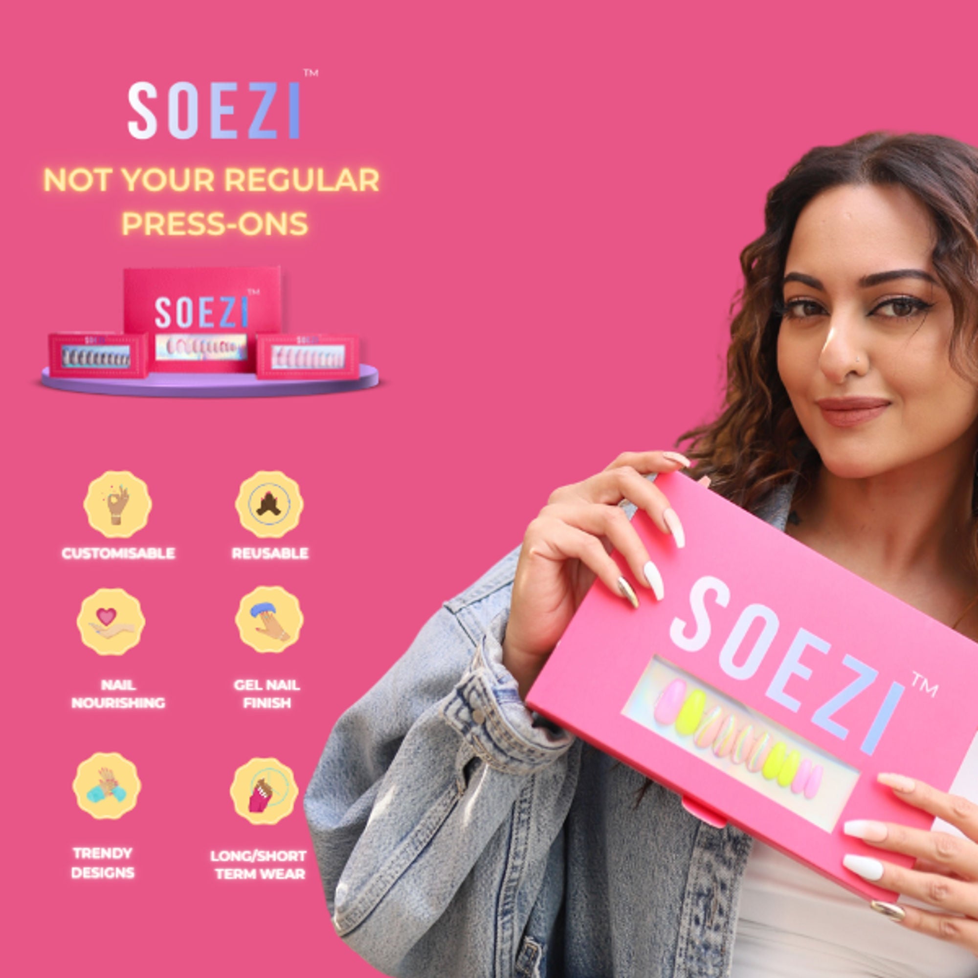 SOEZI Spoilt Brat Reusable Press On Nails - Application Kit | Grocsy