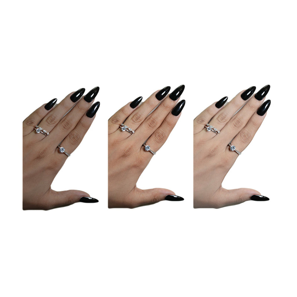 SOEZI Black Beauty Reusable Press On Nails - Application Kit | Grocsy