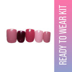 SOEZI 50 Shades Of Pink Reusable Press On Nails - Ready To Wear Kit | Grocsy