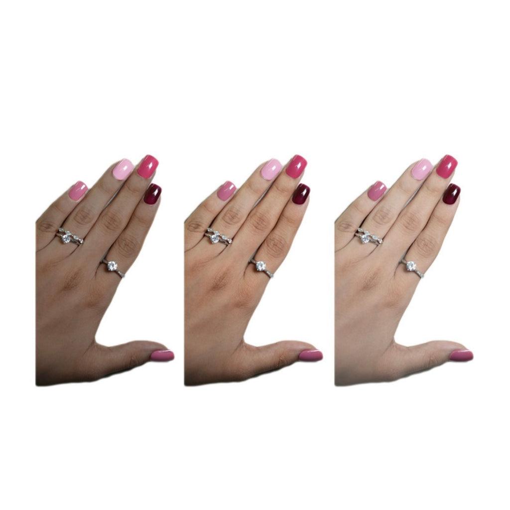 SOEZI 50 Shades Of Pink Reusable Press On Nails - Ready To Wear Kit | Grocsy