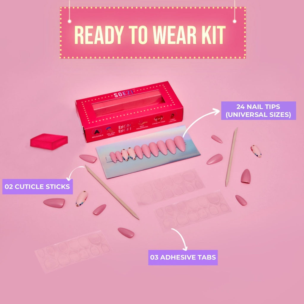 SOEZI Eggspecktations Reusable Press On Nails - Ready To Wear Kit | Grocsy