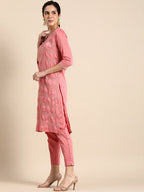 Sangria Women Thread Work Kurta With Trousers | Grocsy