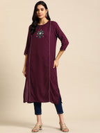 All About You Women Floral Embroidered Kurta | Grocsy