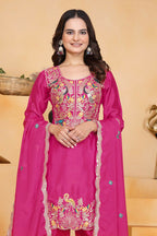 Joban Fashion Pink Silk Embroidered Dhoti Dhoti Set | Grocsy
