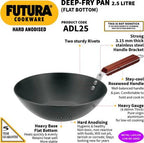 Hawkins Futura Deep Fry Pan Flat Bottom 2.5 L 26 cm Diameter (ADL25) | Grocsy