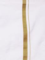 Sethukrishna Boys Green & White Solid Pure Cotton Shirt with Readymade Dhoti | Grocsy