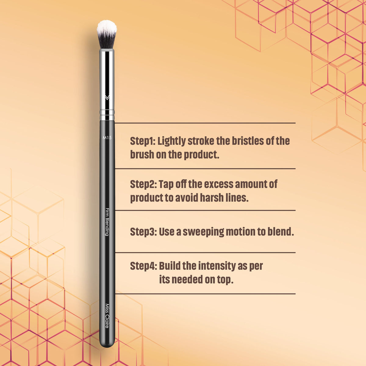 Miss Claire M15 - Firm Blending Brush - Chrome | Grocsy