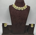 Khavi Arts Enamel Studded Pearl Choker-Mint Green | Grocsy