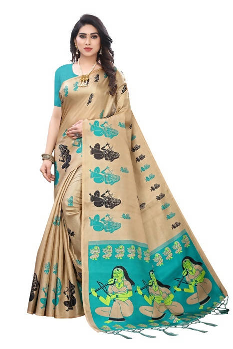 Vamika Brown Kalamkari Print With Jhalar Khadi Silk Saree (SHABRI RAMA ) | Grocsy