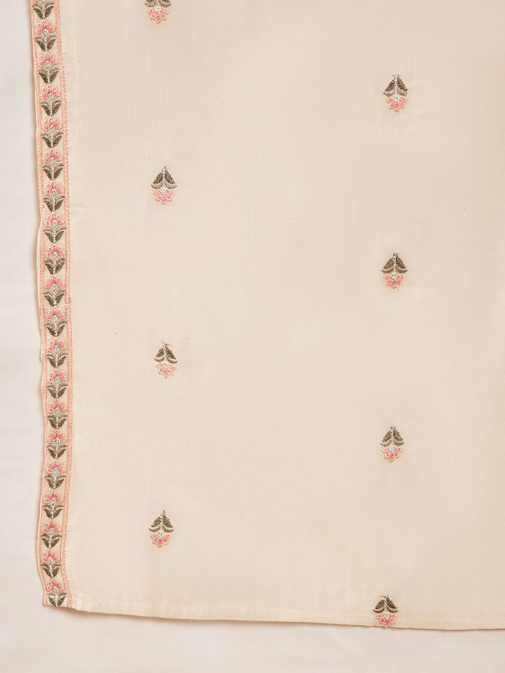 Sangria Embroidered Pure Cotton Regular Kurta & Trousers With Dupatta | Grocsy
