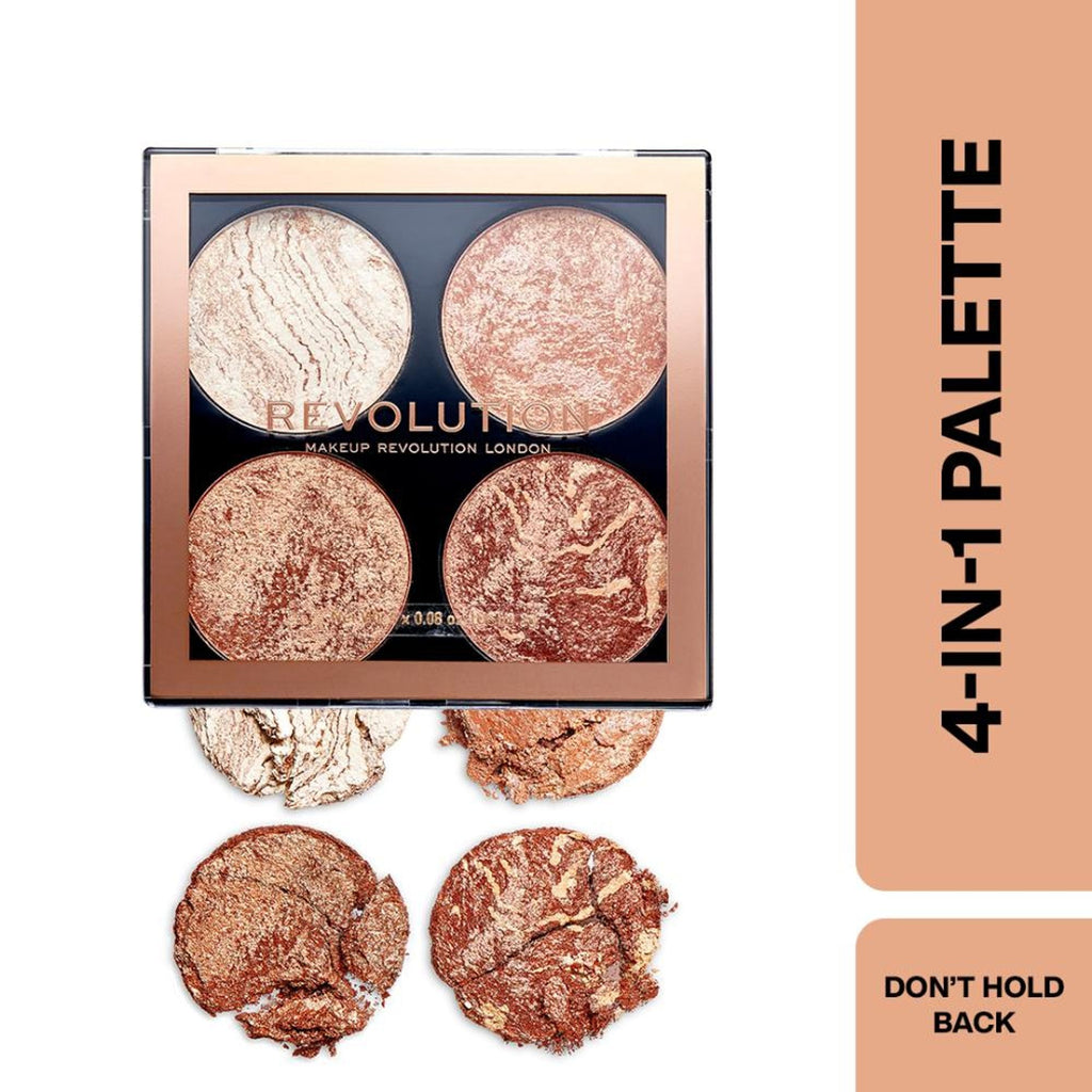 Makeup Revolution Highlighter Cheek Kit - Don't Hold Back | Grocsy