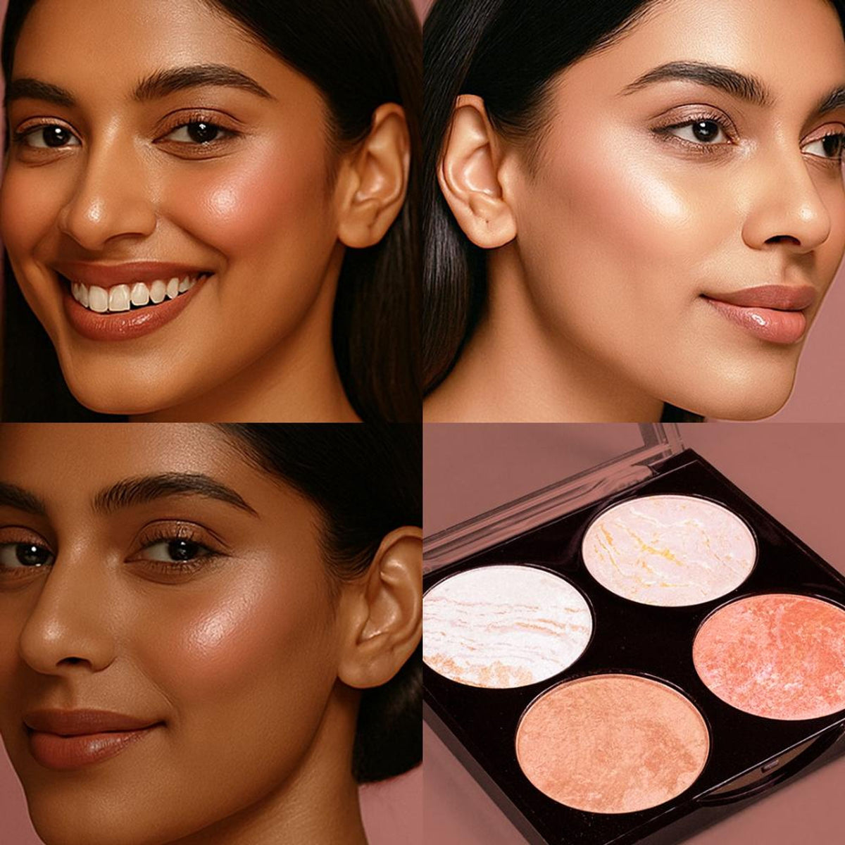 Makeup Revolution Highlighter Cheek Kit - Take A Breather | Grocsy