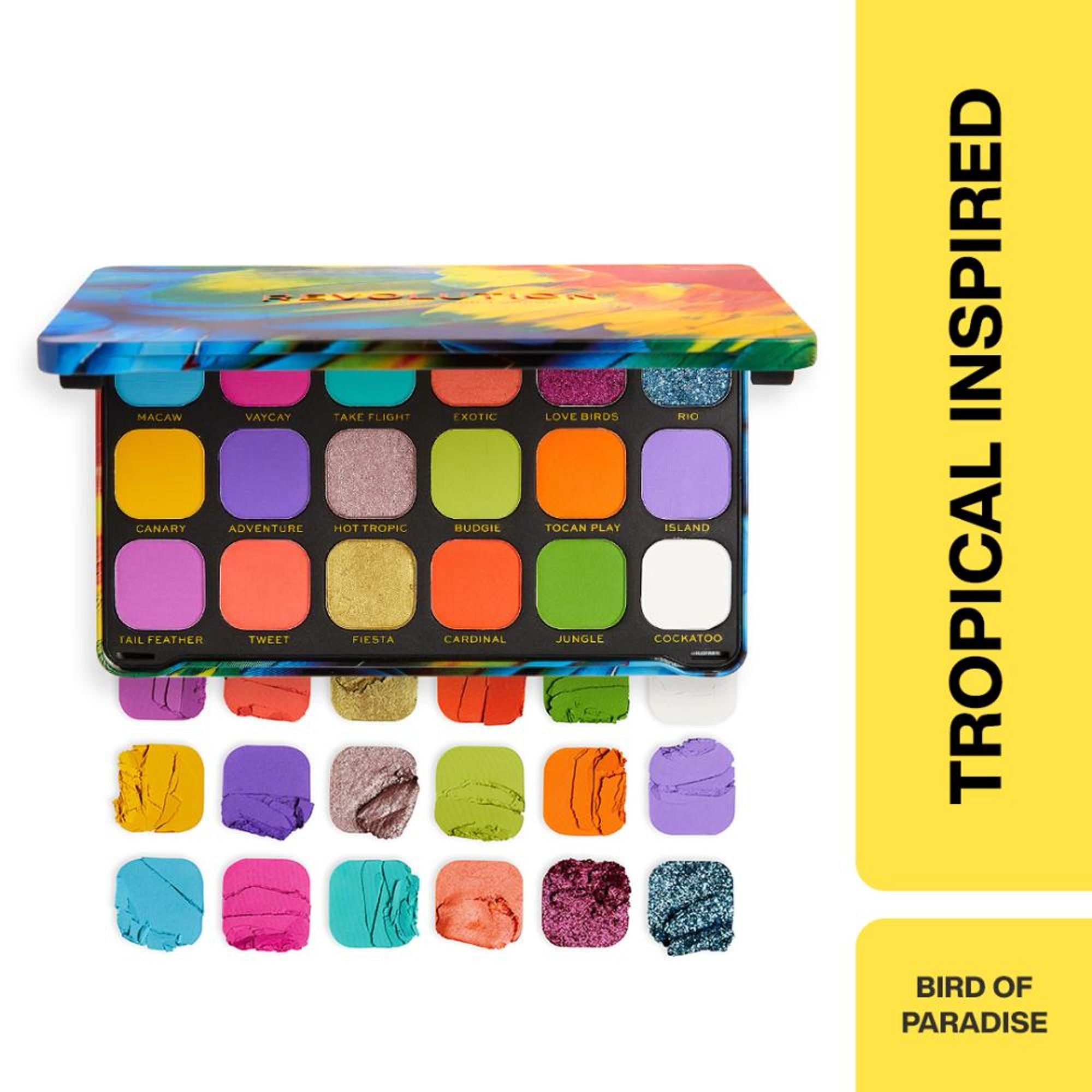 Makeup Revolution Forever Flawless Eyeshadow Palette-18 Smooth & Rich Shade - Bird of Paradise | Grocsy
