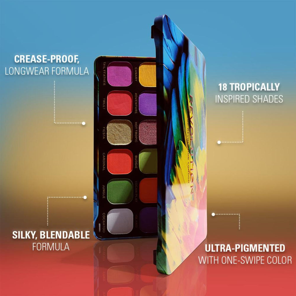 Makeup Revolution Forever Flawless Eyeshadow Palette-18 Smooth & Rich Shade - Bird of Paradise | Grocsy