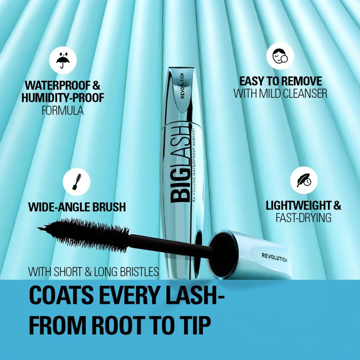 Makeup Revolution Big Lash Waterproof Volume Mascara | Grocsy