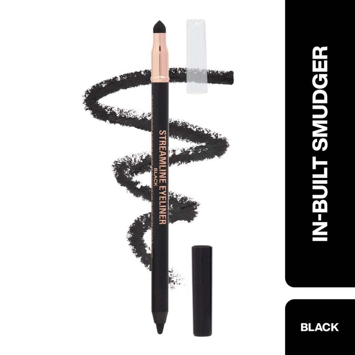 Makeup Revolution Streamline Waterline Eyeliner Pencil-Ultra Creamy Smudge Proof Smokey Looks - Black | Grocsy