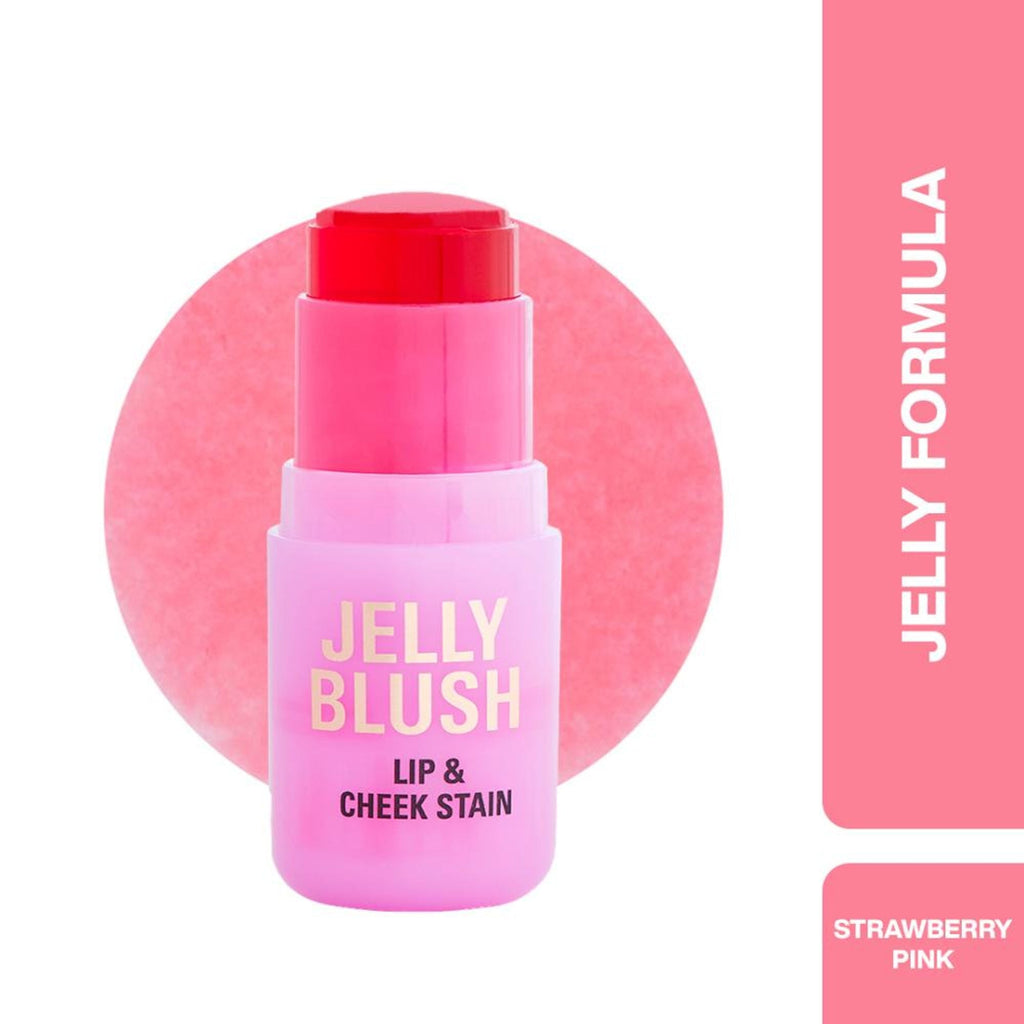 Makeup Revolution Jelly Blush Stick Lip and Cheek Stain - Strawberry Pink | Grocsy