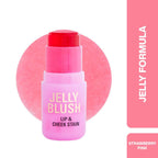Makeup Revolution Jelly Blush Stick Lip and Cheek Stain - Strawberry Pink | Grocsy