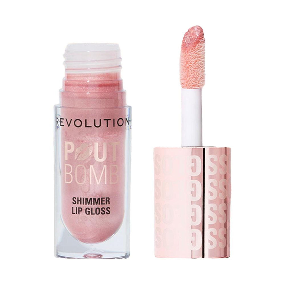 Makeup Revolution Pout Bomb Shimmer Lip Gloss - Shine Pink | Grocsy