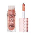 Makeup Revolution Pout Bomb Shimmer Lip Gloss - Glimmer Nude | Grocsy