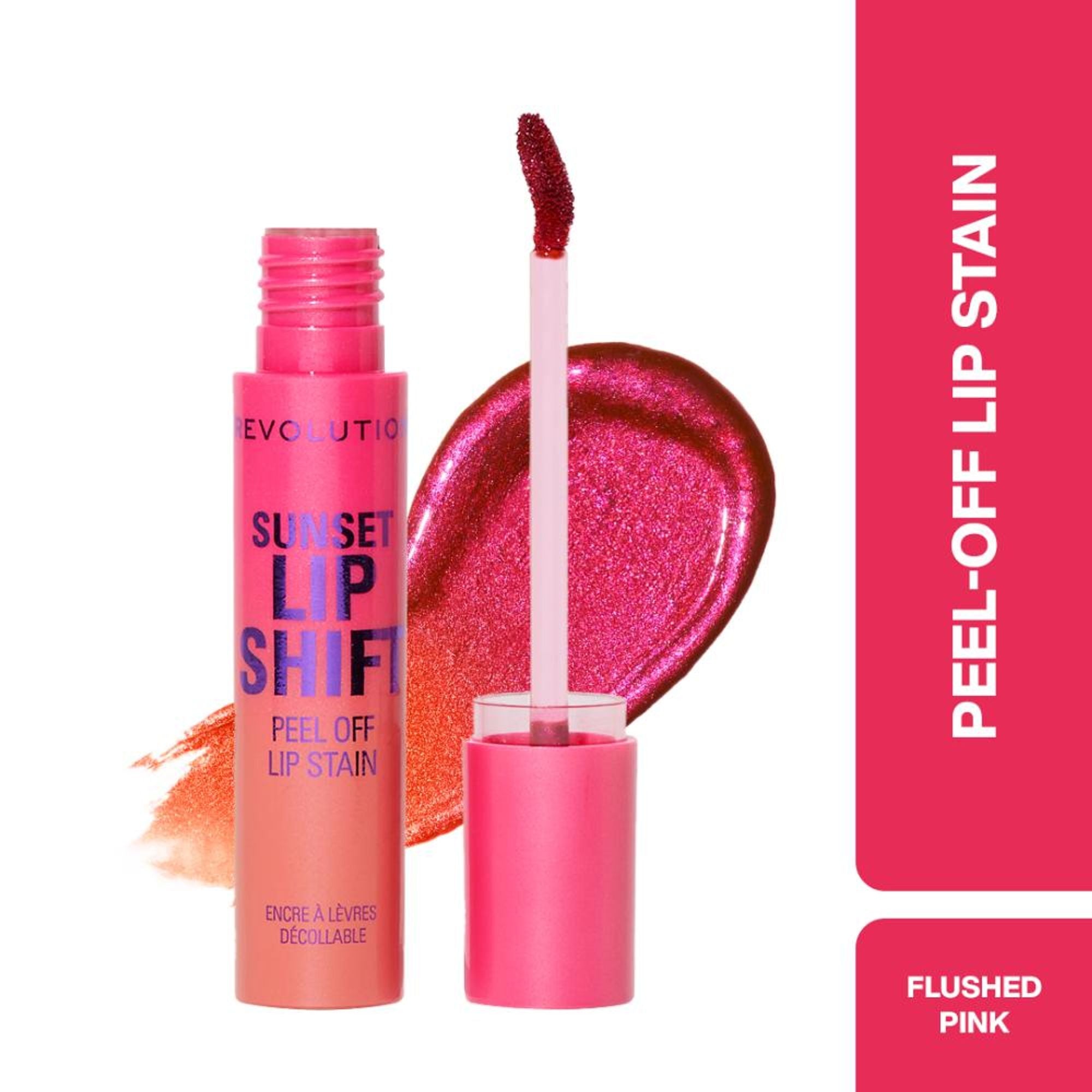 Makeup Revolution Sunset Shift Peel Off Lip - Stain Flushed Pink | Grocsy