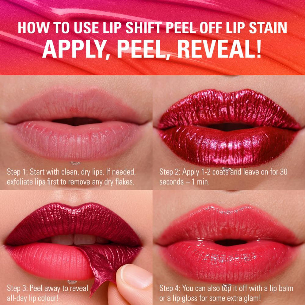 Makeup Revolution Sunset Shift Peel Off Lip - Stain Flushed Pink | Grocsy