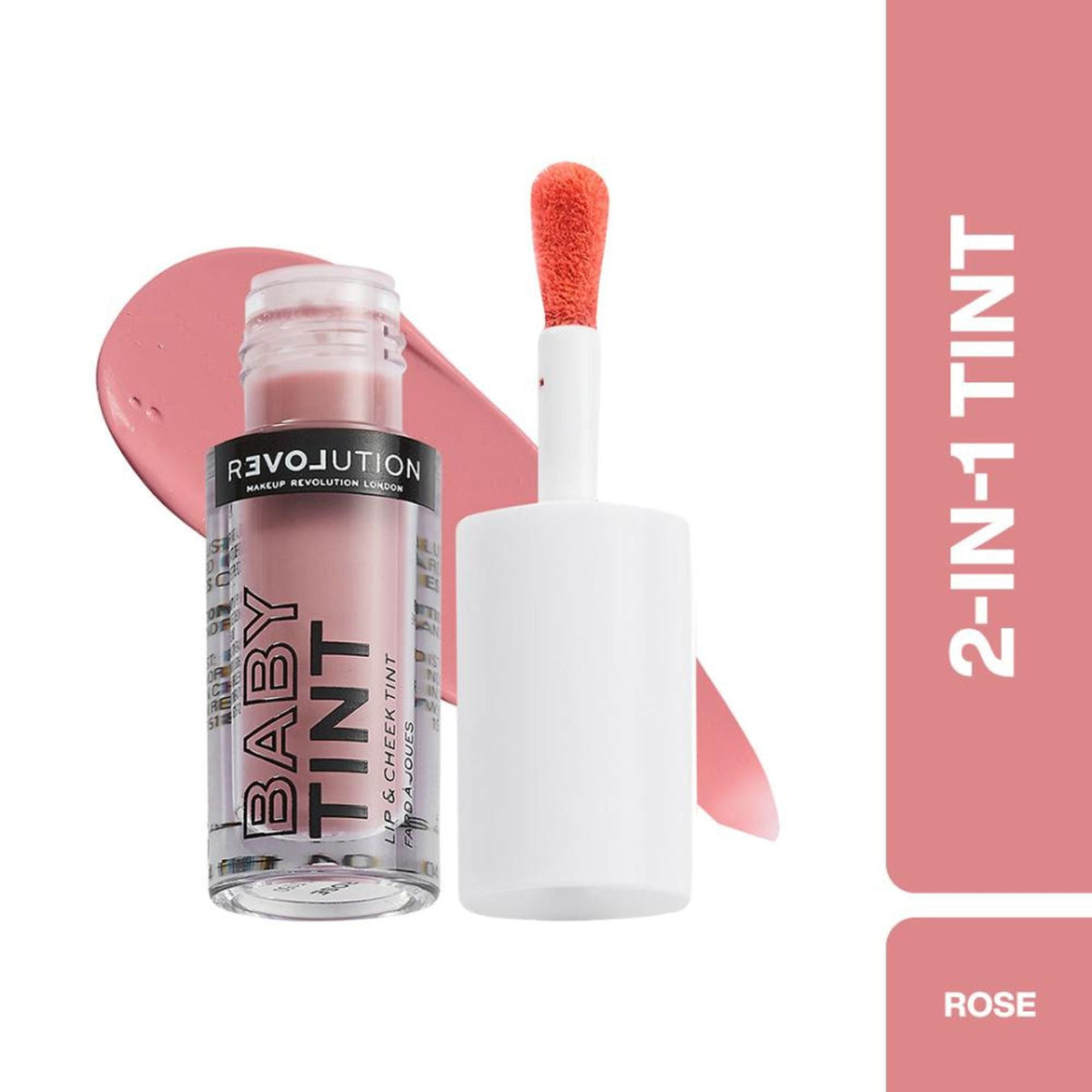 Makeup Revolution Relove Baby Lip & Cheek Tint - Long Lasting - Soft & Glowy Finish - Rose | Grocsy