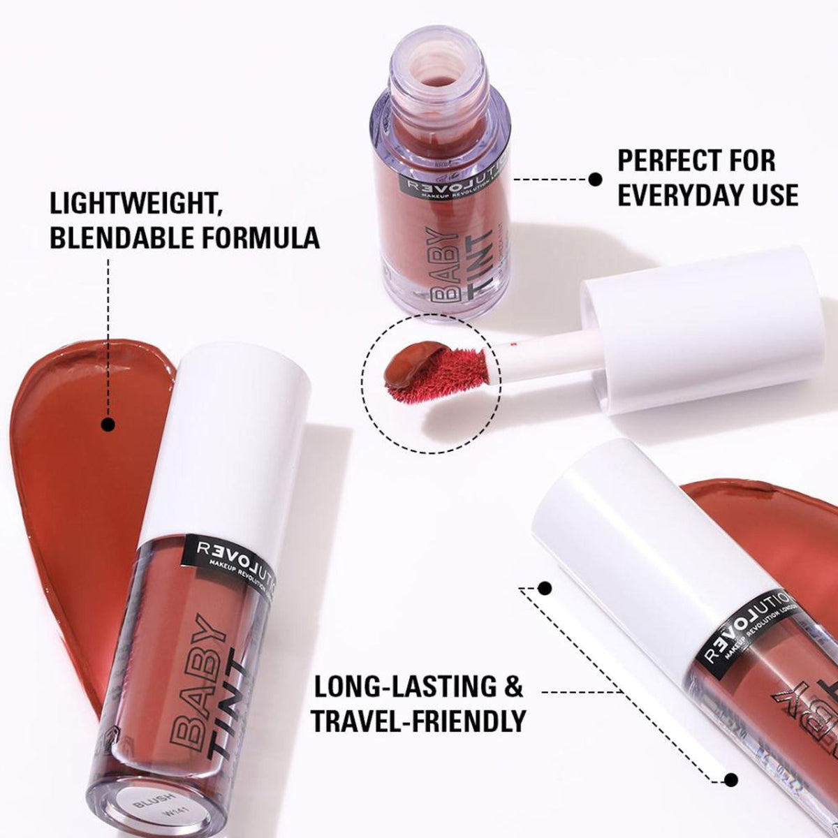 Makeup Revolution Relove Baby Lip & Cheek Tint - Long Lasting - Soft & Glowy Finish - Blush | Grocsy