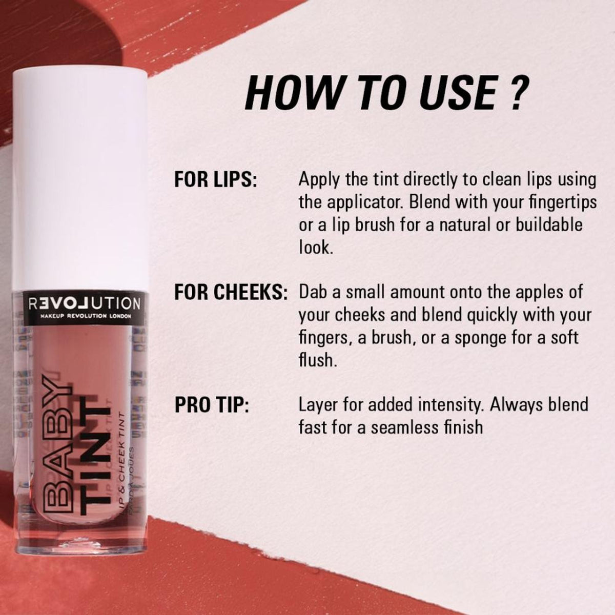 Makeup Revolution Relove Baby Lip & Cheek Tint - Long Lasting - Soft & Glowy Finish - Blush | Grocsy