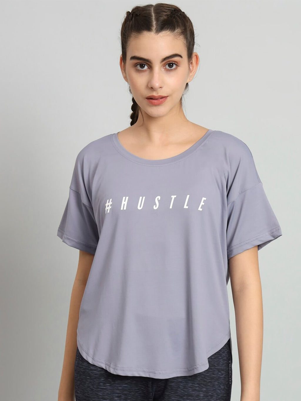 MKH Typography Printed Drop Shoulder Sleeves Dri-Fit Relaxed Fit T-shirt | Grocsy