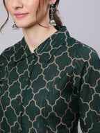 Aks Geometric Printed Pathani Cotton Kurta | Grocsy