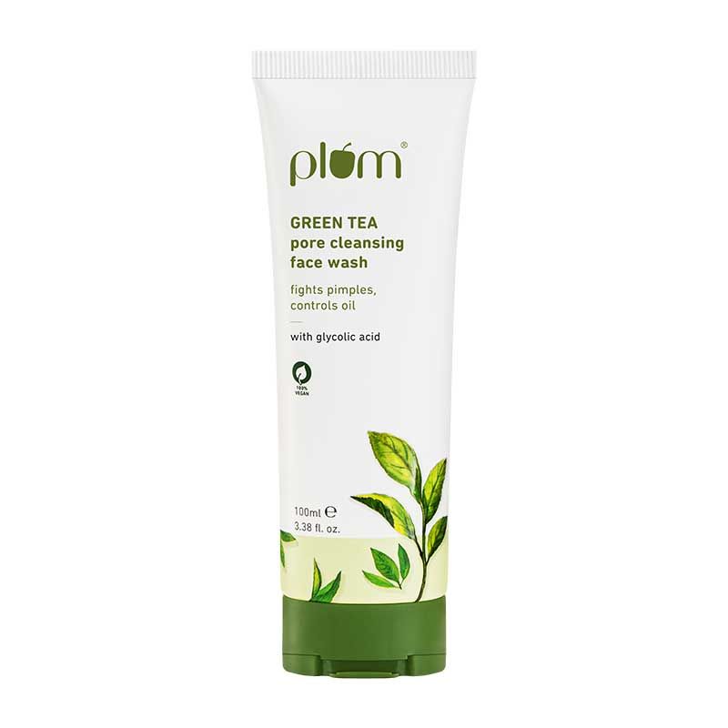 Plum Green Tea Pore Cleansing Face Wash With Glycolic Acid - Fights Acne & Oil For Clear Skin | Grocsy